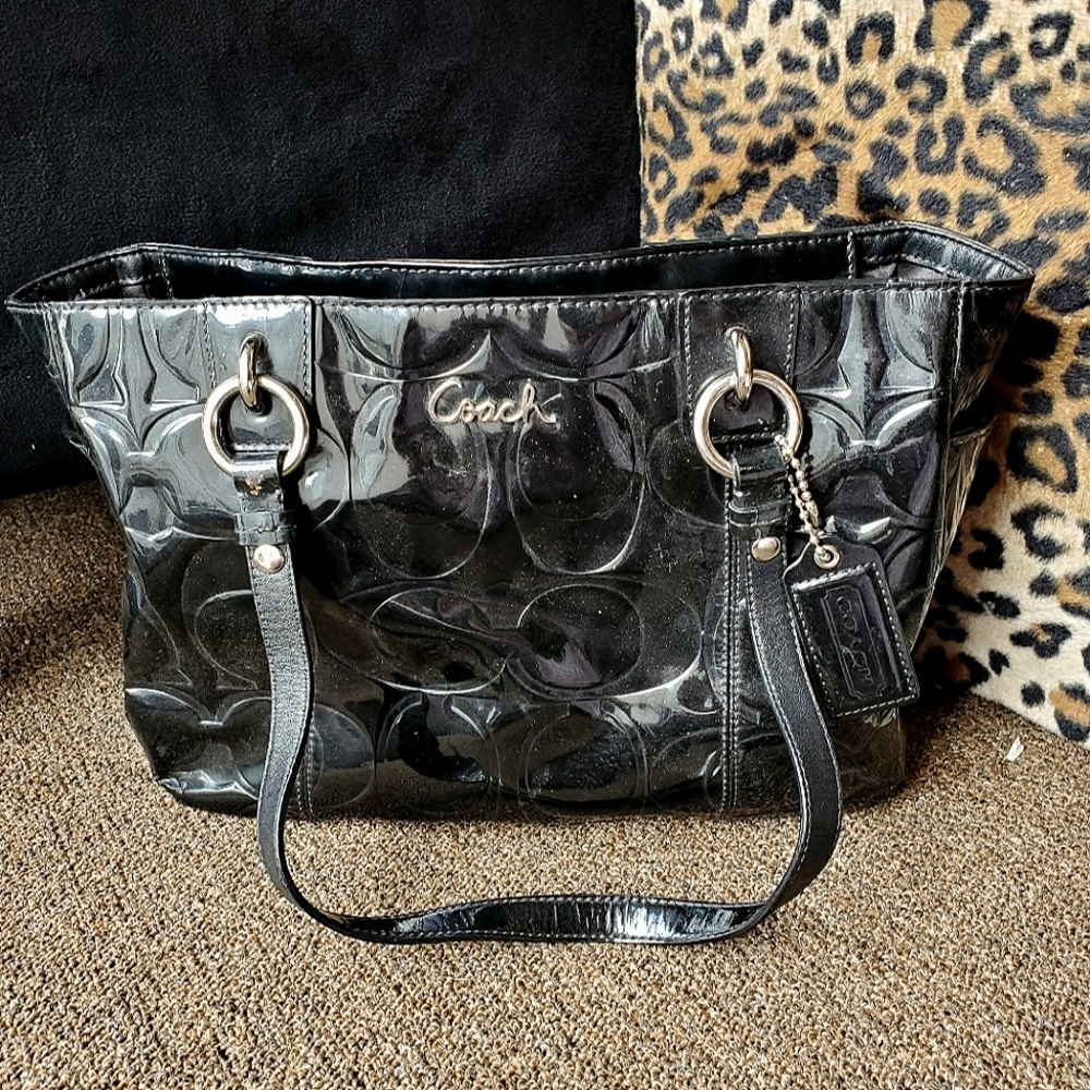 Coach patent leather tote